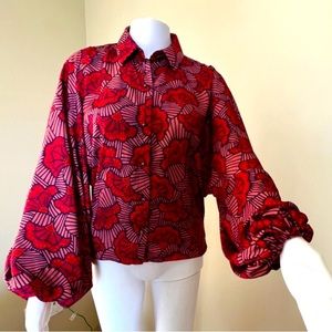 Alexis silk like blouse. worn once. XS